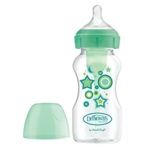 BIBERON TETINA SILICONA BOCA ANCHA DR BROWN´S VERDE