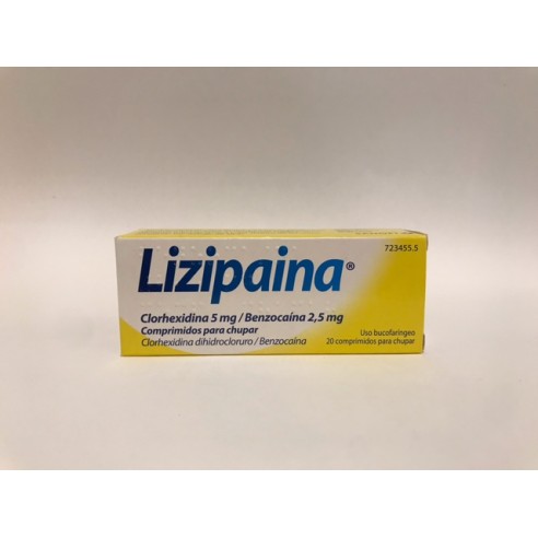 LIZIPAINA CLORHEXIDINA/BENZOCAINA 5/2.5 MG 20 COMPRIMIDOS PA