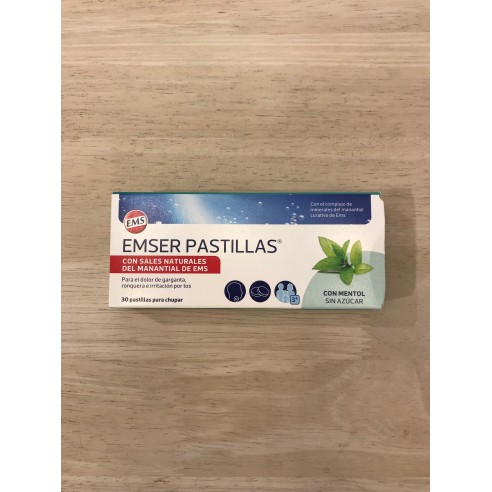 EMSER CON MENTOL SIN AZUCAR  30 PASTILLAS PARA CHUPAR