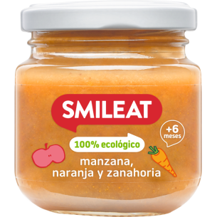 SMILEAT 1 TARRITO 130 G SABOR MANZANA NARANJA Y ZANAHORIA