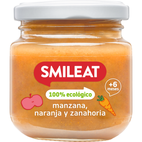 SMILEAT 1 TARRITO 130 G SABOR MANZANA NARANJA Y ZANAHORIA