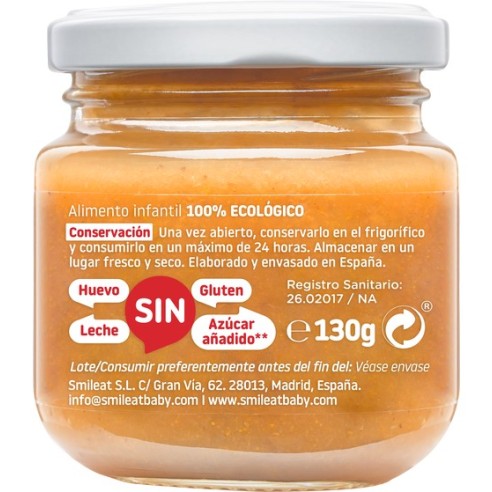 SMILEAT 1 TARRITO 130 G SABOR MANZANA NARANJA Y...