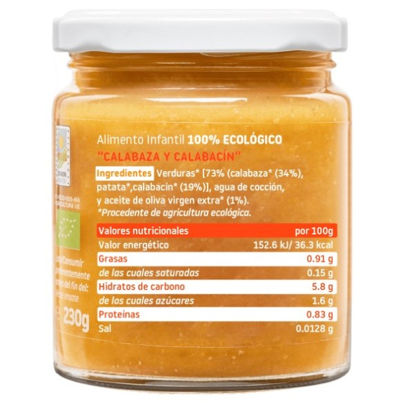 SMILEAT 1 TARRITO 230 G SABOR CALABAZA Y CALABACIN