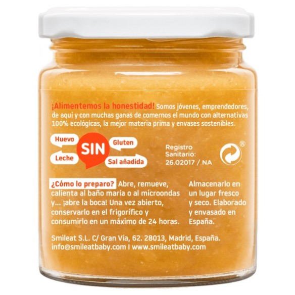 SMILEAT 1 TARRITO 230 G SABOR CALABAZA Y CALABACIN