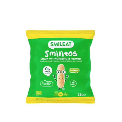 SMILITOS SNACK ECO MANZANA Y PLATANO BOLSA 25G