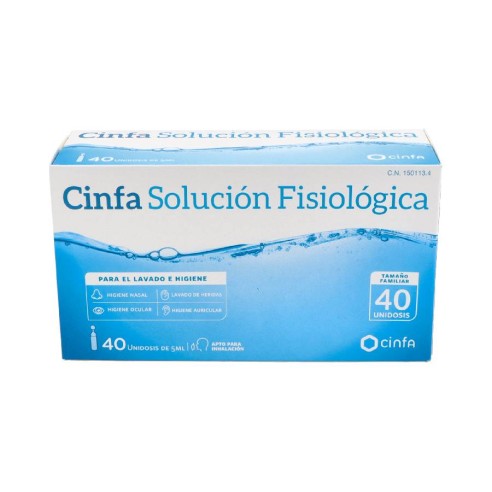 CINFA SOLUCION FISIOLOGICA  MONODOSIS 5 ML 40 U