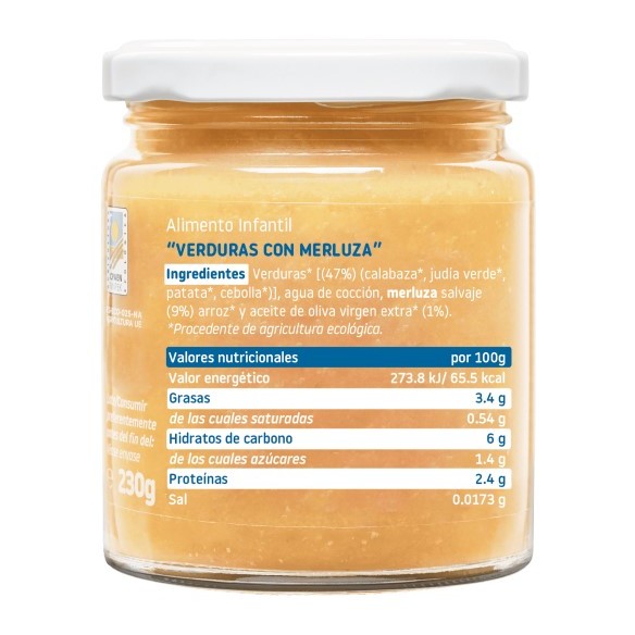 SMILEAT  1 TARRITO 230 G SABOR VERDURA CON MERLUZA