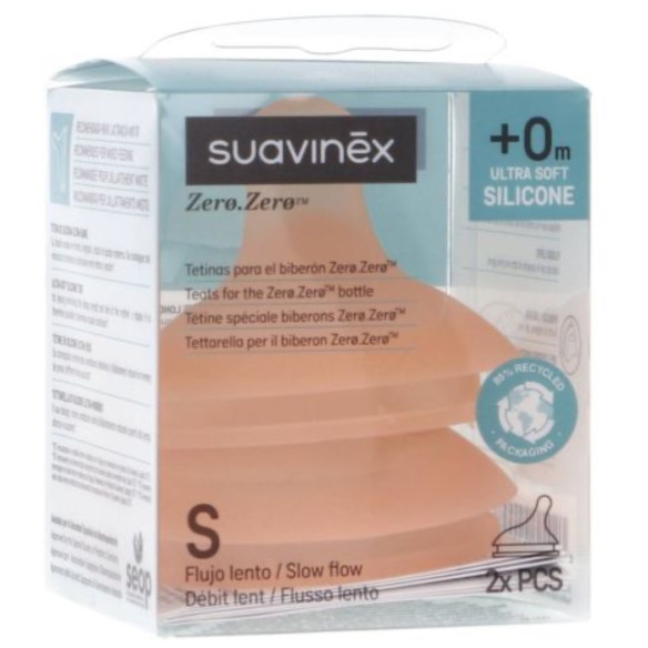 SUAVINEX TETINA ZERO-ZERO FLUJO LENTO  0 M 2 UD