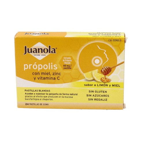 JUANOLA PROPOLIS MIEL ZINC VIT. C  24 PASTILLAS