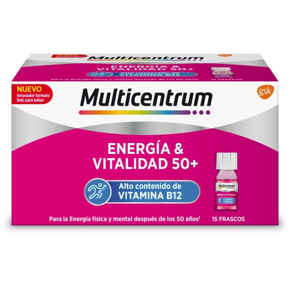 MULTICENTRUM ENERGIA & VITALIDAD 50  15 FRASCOS 7 ML SABOR