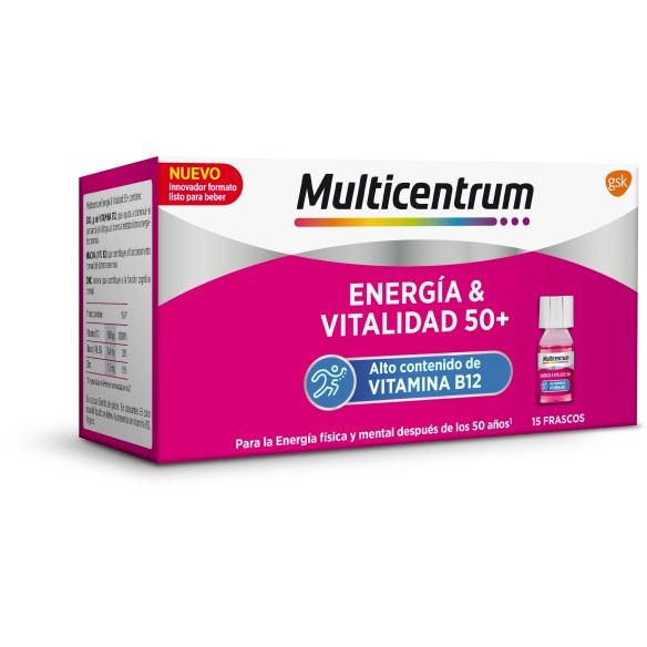 MULTICENTRUM ENERGIA & VITALIDAD 50  15 FRASCOS 7 ML SABOR