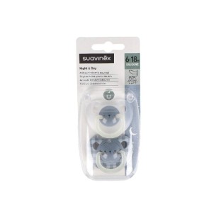 CHUPETE SILICONA T ANATOMICA SUAVINEX NOCHE 6-18 M 2 U