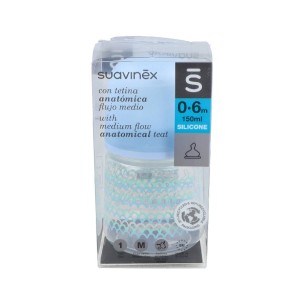 BIBERON TETINA ANATOMICA SILICONA SUAVINEX CLASICO T1M 150 M