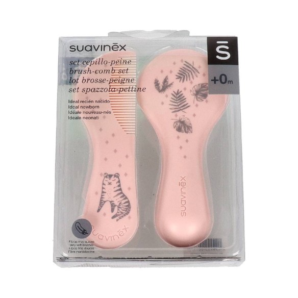 CEPILLO Y PEINE INFANTIL SOFT SUAVINEX ROSA DECORADO