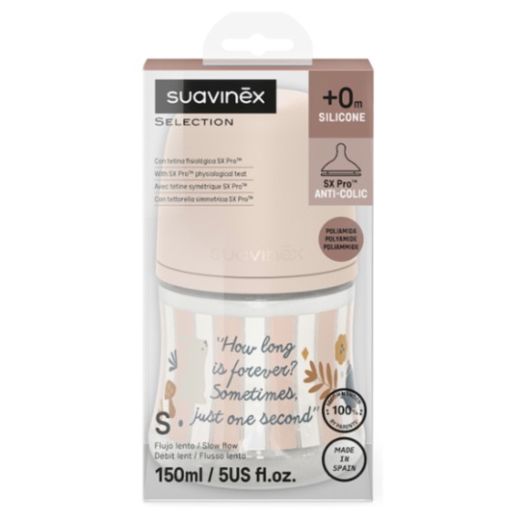 BIBERON PP BOCA ANCHA T SILICONA SUAVINEX PREMIUM 3 POSICION
