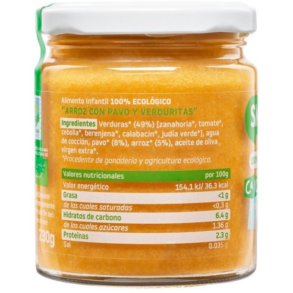 SMILEAT CACHITOS  1 TARRITO 230 G SABOR ARROZ CON PAVO Y VER