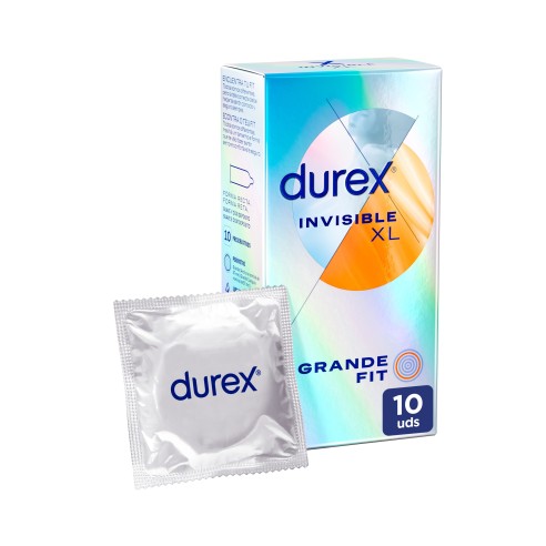 DUREX INVISIBLE XL PRESERVATIVOS 10 UNIDADES