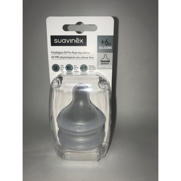 SUAVINEX TETINA SILICONA FISIOLOGICA FLUJO MUY DENSO 6M