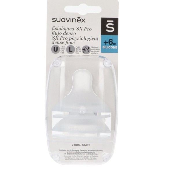 SUAVINEX TETINA SILICONA FISIOLOGICA FLUJO MUY DENSO 6M