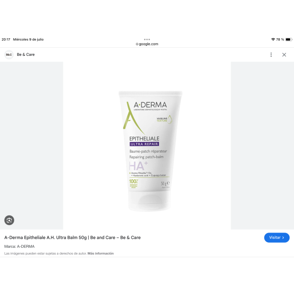 A-DERMA EPITHELIAL ULTRA-REPAIR BALSAMO PARCHE REPARADOR  1