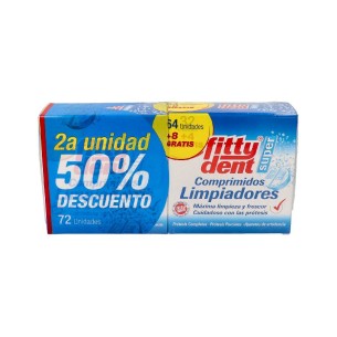 FITTYDENT SUPER COMPRIMIDOS LIMPIEZA PROTESIS DENTAL DUPLO 7