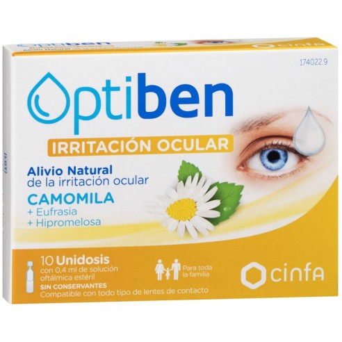 OPTIBEN OJOS IRRITADOS 10 AMPOLLAS MONODOSIS