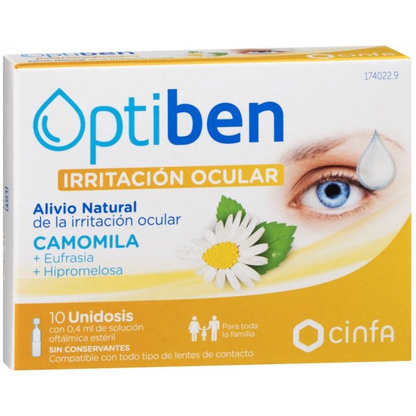 OPTIBEN OJOS IRRITADOS 10 AMPOLLAS MONODOSIS