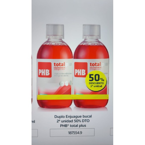 PHB TOTAL PLUS ENJUAGUE BUCAL  2 ENVASES 500 ML