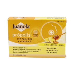 JUANOLA PROPOLIS MIEL ZINC VIT. C  24 PASTILLAS