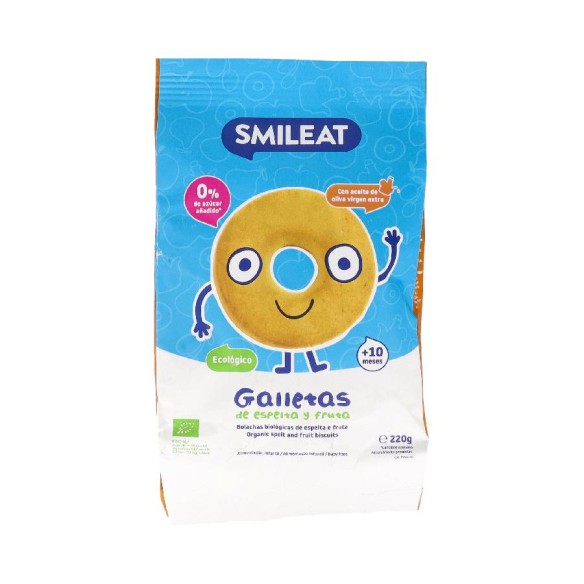 SMILEAT GALLETITA ESPELTA Y FRUTA ECO  1 BOLSA 220 G