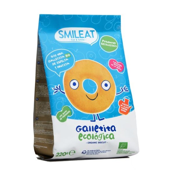 SMILEAT GALLETITA ESPELTA Y FRUTA ECO  1 BOLSA 220 G