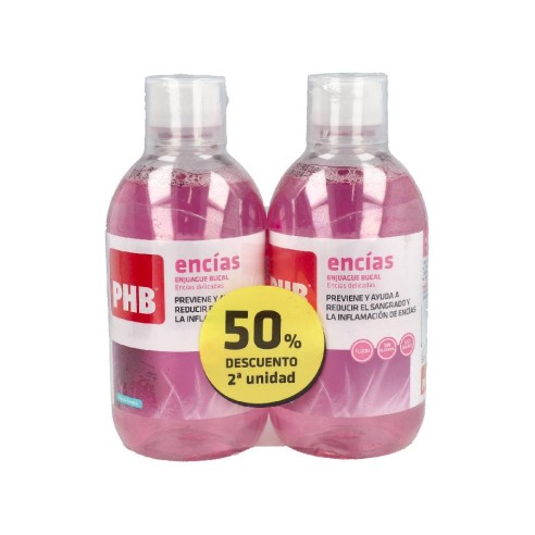 PHB ENCIAS ENJUAGUE BUCAL  2 ENVASES 500 ML DUPLO