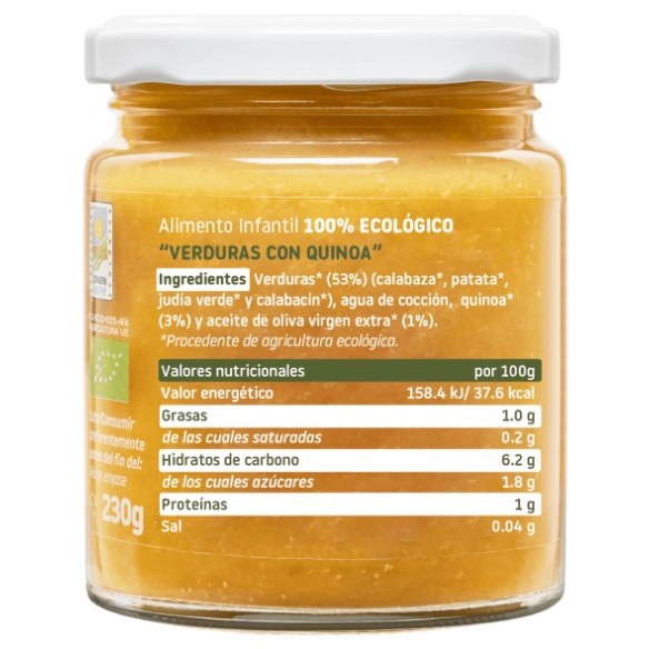 SMILEAT  1 TARRITO 230 G SABOR VERDURA CON QUINOA