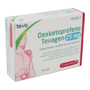 DEXKETOPROFENO TEVAGEN 25 MG 10 COMPRIMIDOS RECUBIERTOS CON