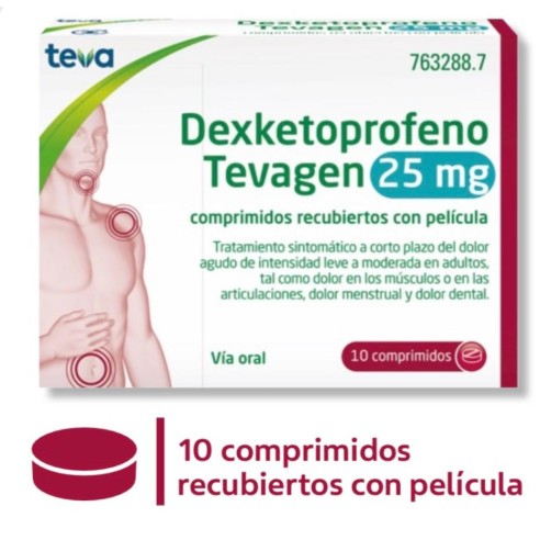 DEXKETOPROFENO TEVAGEN 25 MG 10 COMPRIMIDOS...