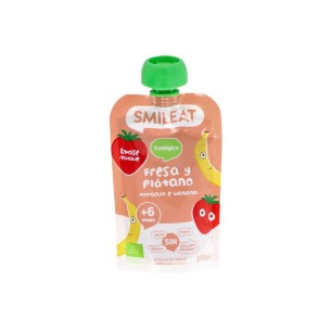 SMILEAT POUCH SABOR FRESA Y PLATANO ECO 100G