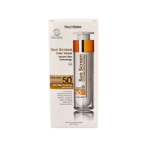 SUN SCREEN VELVET FACE SPF50 COLOR FREZYDERM 50 ML