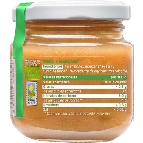 SMILEAT  1 TARRITO 130 G SABOR PERA Y MANZANA