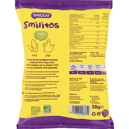 SMILITOS SNACK GUSANITOS MAIZ ECO SMILEAT 1...