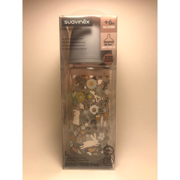 BIBERON PP BOCA ANCHA T SILICONA SUAVINEX PREMIUM 3 POSICION