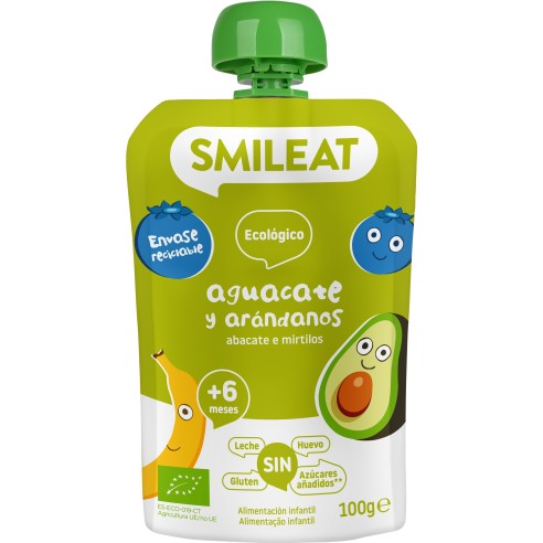 SMILEAT POUCH AGUACATE Y ARÁNDANOS 100 G