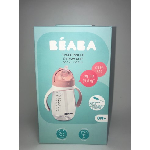 BÉABA TAZA CON PAJITA ROSA 300 ML