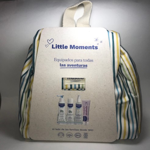 MUSTELA MOCHILA LITTLE MOMENTS RAYAS