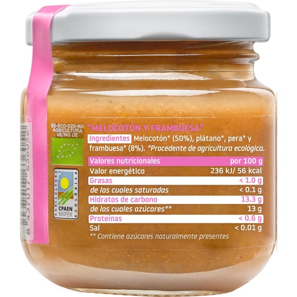 SMILEAT  1 TARRITO 130 G SABOR MELOCOTON Y FRAMBUESA