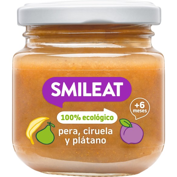 SMILEAT  1 TARRITO 130 G SABOR PERA CIRUELA Y PLATANO