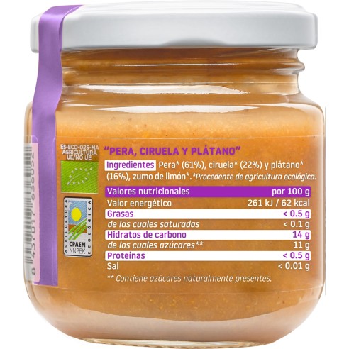 SMILEAT  1 TARRITO 130 G SABOR PERA CIRUELA Y...