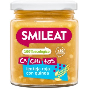 SMILEAT CACHITOS  1 TARRITO 230 G SABOR LENTEJA ROJA CON QUI