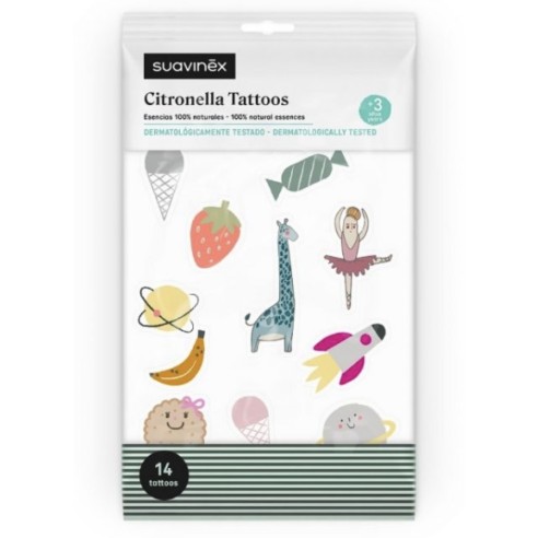SUAVINEX TATTOO CON CITRONELLA  14 UNIDADES