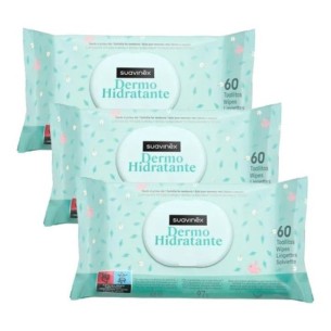 SUAVINEX TOALLITAS DERMOHIDRATANTES 3 ENVASES DE 60 TOALLITA
